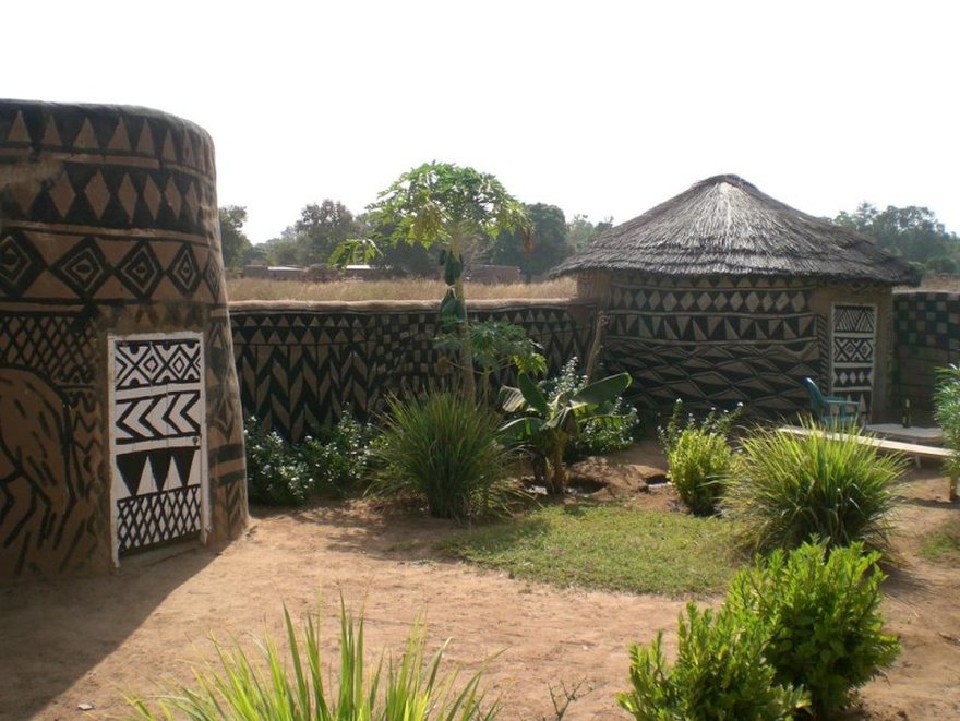 Decorated mud houses - Africa