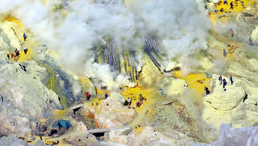 Extraterrestrial Destination - Kawah Ijen Sulfur Mine, Indonesia